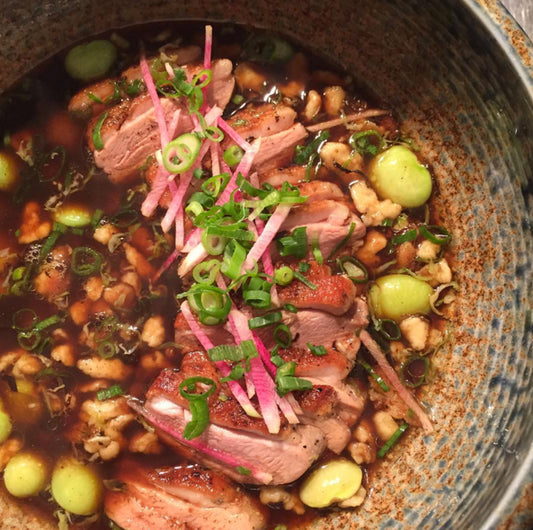Smoked Duck Breast With Spaetzle in Broth