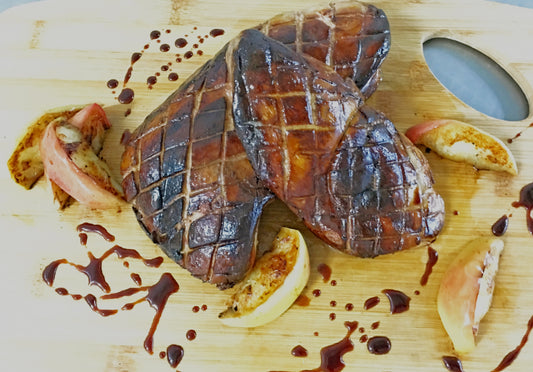 Pan Roasted Foie Gras With Sauteed Apples And Balsamic Reduction